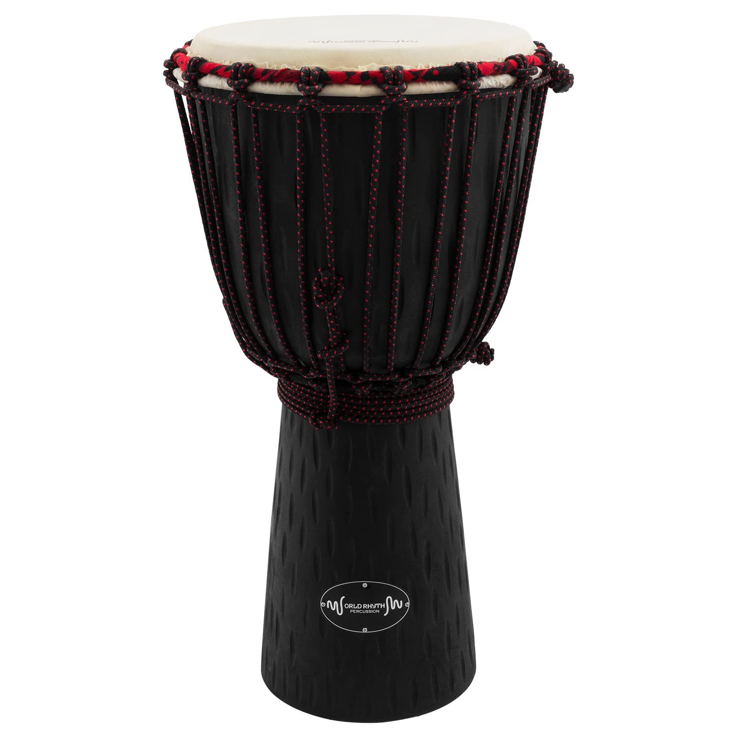 World Rhythm 9 Inch Djembe Drum –Wooden Mahogany African Hand Drum - Black