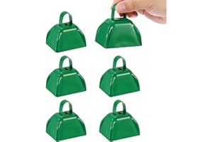 PATIKIL 6pcs Cow Bells for Football Games, 3inch Cowbells for Sporting Events Bulk Loud Noise Makers Metal Cow Bell with Hand