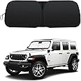 2025 Upgrade Front Windshield Sun Shade Foldable Jeep Wrangler Sun Shade/Jeep Gladiator Sun Shade fit for Jeep Wrangler JL JLU 2018-2025 / Jeep Gladiator 2020-2025 |Keep Car Interior Cooler|