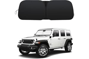 GZSH 2025 Upgrade Front Windshield Sun Shade Foldable Jeep Wrangler Sun Shade/Jeep Gladiator Sun Shade fit for Jeep Wrangler JL JLU 2018-2025 / Jeep Gladiator 2020-2025 |Keep Car Interior Cooler|
