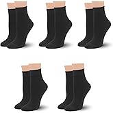 SERISIMPLE Women Thin Viscose Bamboo Above Ankle Sock Breathable Lightweight Classic Crew Casual Mesh Socks 5 Pairs