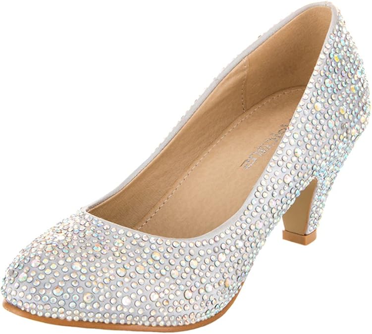 VELCANS Women�s Silver Glitzy Rhinestone