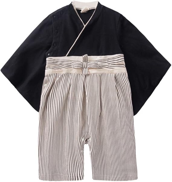 Amazon Co Jp Mornyray ベビー服 袴風 和装 男の子 ロンパース 着物 おしゃれ着 フォマール お正月 新年 お食い初め服 長袖 春 秋 服 ファッション小物