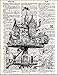 Fresh Prints of CT Dictionary Art Print - Steampunk Aerial House Illustration - Printed on Recycled Vintage Dictionary Paper - 8.5