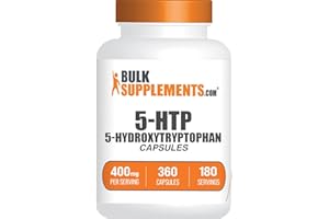 BulkSupplements.com 5-HTP Capsules - 5-Hydroxytryptophan, 5 HTP Supplement - 5-HTP 400mg, for Overall Well-Being - Gluten Free, 2 Capsules per Serving, 360 Count (Pack of 1)