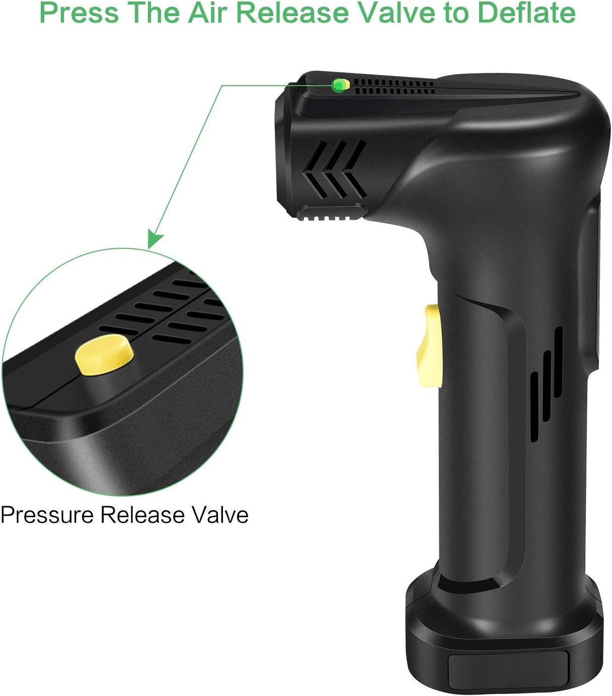 TANSHOP Electric Cordless Car Tyre Inflator Rechargeable,120PSI Bike Pump Air Compressor with LCD Screen for Cars,Bikes,Motorbikes,basketball,Football As a Flashlight&Power Bank - Image 5