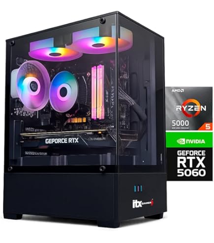 PC Gamer ITX Arena, Ryzen 5 5500, NVidia GeForce RTX 5060 8GB, Ram
