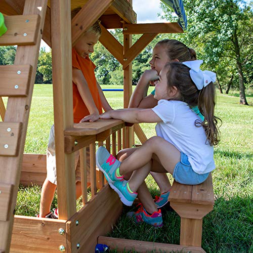 Backyard Discovery Beach Front All Cedar Wooden Swing Set, Large Upper