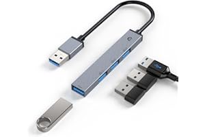 USB Hub, TOTU 4-Port USB 3.0 Hub, USB Multiport Adapter Ultra-Slim Multi USB Splitter for Laptop, Xbox, Flash Drive, Console, HDD, Printer, Camera, Keyborad, Mouse, and etc