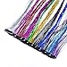 SWACC 22 Pcs Colored Party Highlights Clip on in Hair Extensions Multi-Colors Hair Streak Synthetic Hairpieces (11 Colors 22 Pcs in Set -Sparkling & Shiny Hair Tinsel Strands)