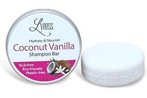 Lyness Coconut Vanilla Shampoo Bar | Natural Ingredients | Eco-Friendly | Long-Lasting | Travel-Friendly | SLS-Free