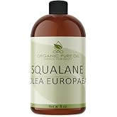 Squalane Oil - 8 oz - Pure, Natural, Plant-Derived, Non GMO, Refined, Squalene Alternative from Olive - Hydrating &amp; Moisturizing Carrier Oil - Perfect for Skin Hair Body Face - Packaging May Vary