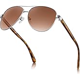 CARFIA Retro Trendy Pilot Sunglasses for Women Polarized UV Protection, Lightweight Outdoor Driving Lady Sunnies Metal Frame