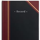 Staples Black Hardbound Record Book, 300 Numbered Pages, 11.75x7.25 | Durable sewn binding notebook for logs, records, and note-taking.