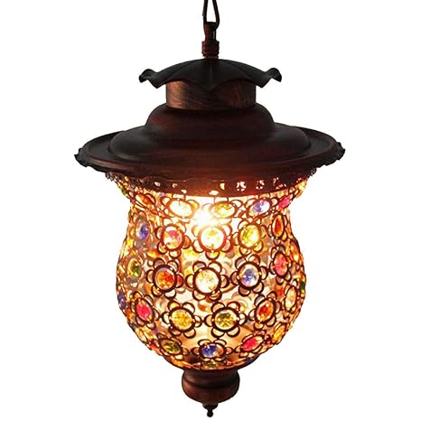 Creative Metal Calabash Crystal Mediterranean Dining Room Ceiling