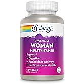SOLARAY Once Daily Woman Multivitamin with Iron, Cellular Energy, Digestion, Red Blood Cell Support, Multivitamin for Women w/Vitamin D, Vitamin B12, Prenatal Vitamins Support w/Folic Acid, 90 Serv