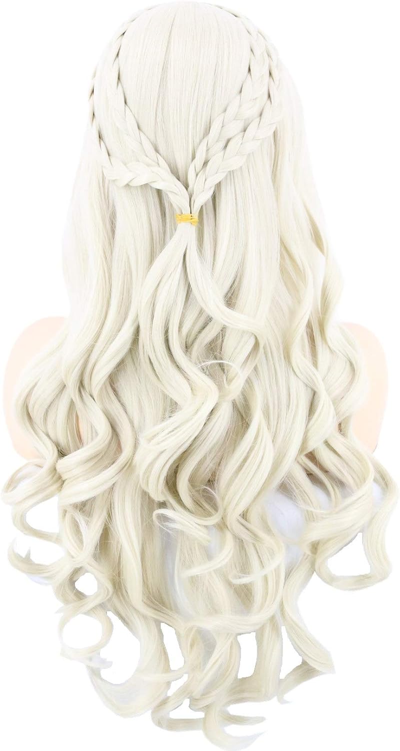 Topcosplay Womens Wigs Blonde Long Curly Wig Cosplay Halloween Costume Wigs