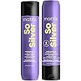 MATRIX So Silver Purple Shampoo and Pigmented Conditioner Set - Removes Brassy Yellow Undertones, Toning Conditioner For Blondes and Greys, Premium Salon Conditioner, Vegan