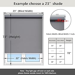 AOSKY Cordless Roller Shades Blackout Blinds for