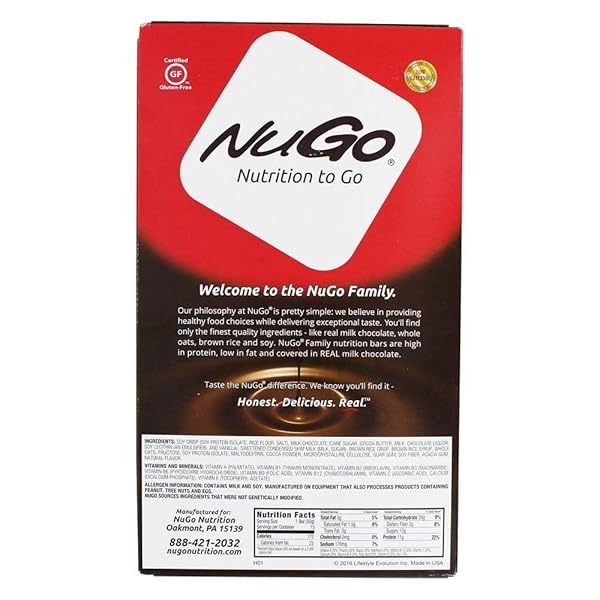 NUGO PROTEIN BAR, CHOCOLATE, 11G PROTEIN, GLUTEN FREE, 15 COUNT