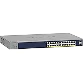 NETGEAR 26-Port PoE Gigabit Ethernet Smart Switch (GS724TP) - Managed, 24 x 1G, 24 x PoE+ @ 190W, 2 x 1G SFP, Optional Insigh