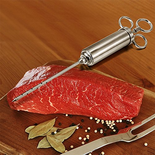 Meat Injector Kit,2-oz Marinade Flavor Injector, 304 Stainless Steel with 3 Professional Marinade Needles