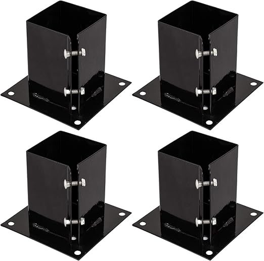 Woodside Heavy Duty Steel Bolt Down Fence Post Holder/Support Base