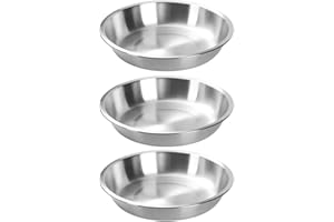 Pie Baking Dish Set 3 Pack 9.5 Inch Stainless Steel Pie Pans Stackable Oven Safe Round Plate for Baking Kitchen Cooking Tart 
