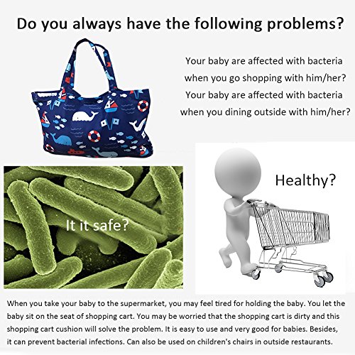 Per 2in1 Shopping Cart Cover High Chair Cover Protective Cushion Full Safety Harness Universal Fit Foldable And Washable For Baby Toddlers