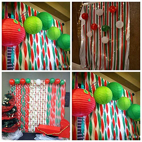 image for Supla 12 Rolls 324 Yards 3 Colors Christmas Party Streamers Photo Boot