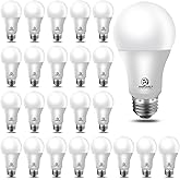 Energetic 24-Pack A19 LED Light Bulb, 60 Watt Equivalent, Daylight 5000K, E26 Medium Base, Non-Dimmable LED Light Bulb, UL Li