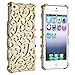 niceeshop(TM) Glod Chrome Electroplating Hollow Pattern Hard Case Cover for iPhone 5 5S