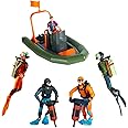 Hiawbon People Models Underwater Swimmers Action Figures Realistic Divers Figurines Plastic Speed Boat Model,Set of 6