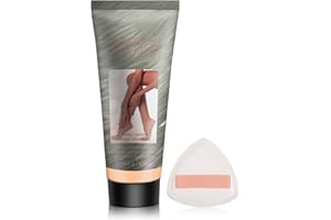 Jutqut Waterproof Leg Makeup Cream with Puff, Transfer-Resistant Body Concealer for Varicose Veins, Tattoo & Scar Cover Up, Long-Lasting Foundation for Natural Flawless Skin, All Skin Tones, 02