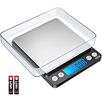 AMIR Digital Kitchen Scale, 500g/0.01g Mini Pocket Jewelry Scale, Cooking Food Scale with Backlit LCD Display, 2 Trays…