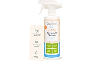 Oxyfresh Premium Terrarium Cleaner – Professional Amphibian and Reptile Terrarium Smell Eliminator – Safe & Quickly Removes Waste & Odors – Streak Free Glass – Bleach Free