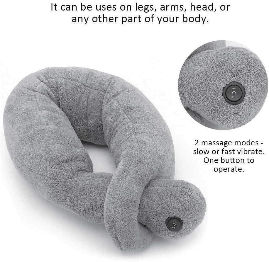 Vibrating Neck Massager Battery Operated, Grey - Image 5
