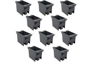 YQSIYU 14 Cubic Inch Single Gang Outlet Box,1-Gang Old Work Electrical Outlet Box (10-Pack),Old Work Electrical Box,ETL Listed,PVC Electrical Junction Box for Switch,for Home Improvement