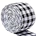 URATOT White and Black Plaid Burlap Ribbon Gingham Christmas Wrapping Ribbon Wired Plaid Ribbon for Crafts Decoration, Floral Bows Craft, 236 by 2.48 Inches
