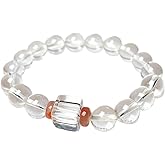 Clear Quartz Stretch Bracelet for Women, 8mm Natural Crystal Beaded Bracelet with Bonus Gemstone Beads for Style Change, Comfortable Elastic Fit, Spiritual Gift for Clarity & Positive Energy