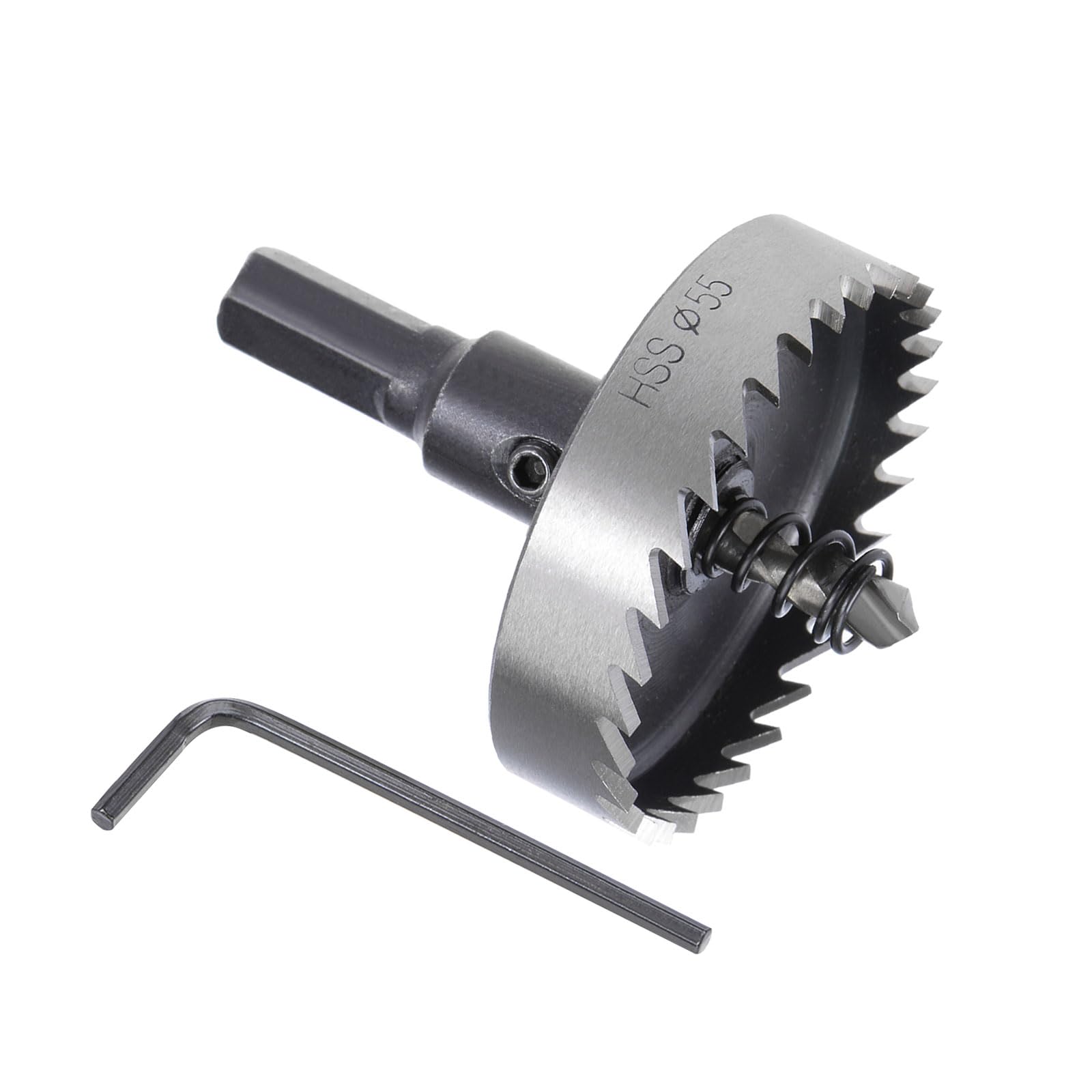 Kozelo 1pcs Hole Saw - [55mm] HSS (High Speed Steel) Drill Bit Hole Cutter for Stainless Steel Aluminum Metal Wood Plastic Use, Triangular Shank