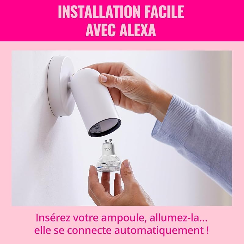 Smart Bulb, Spot LED connecté GU10, Lumière multicolore, Pack de 4