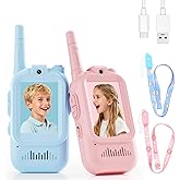 Video Walkie Talkies for Kids – Kids Walkie Talkies 2 Pack with Voice Changer, 1000 Feet Range, Fun Toys for Indoor Play, Camping, Hiking, Travel – Birthday for Boys and Girls Ages 3-10