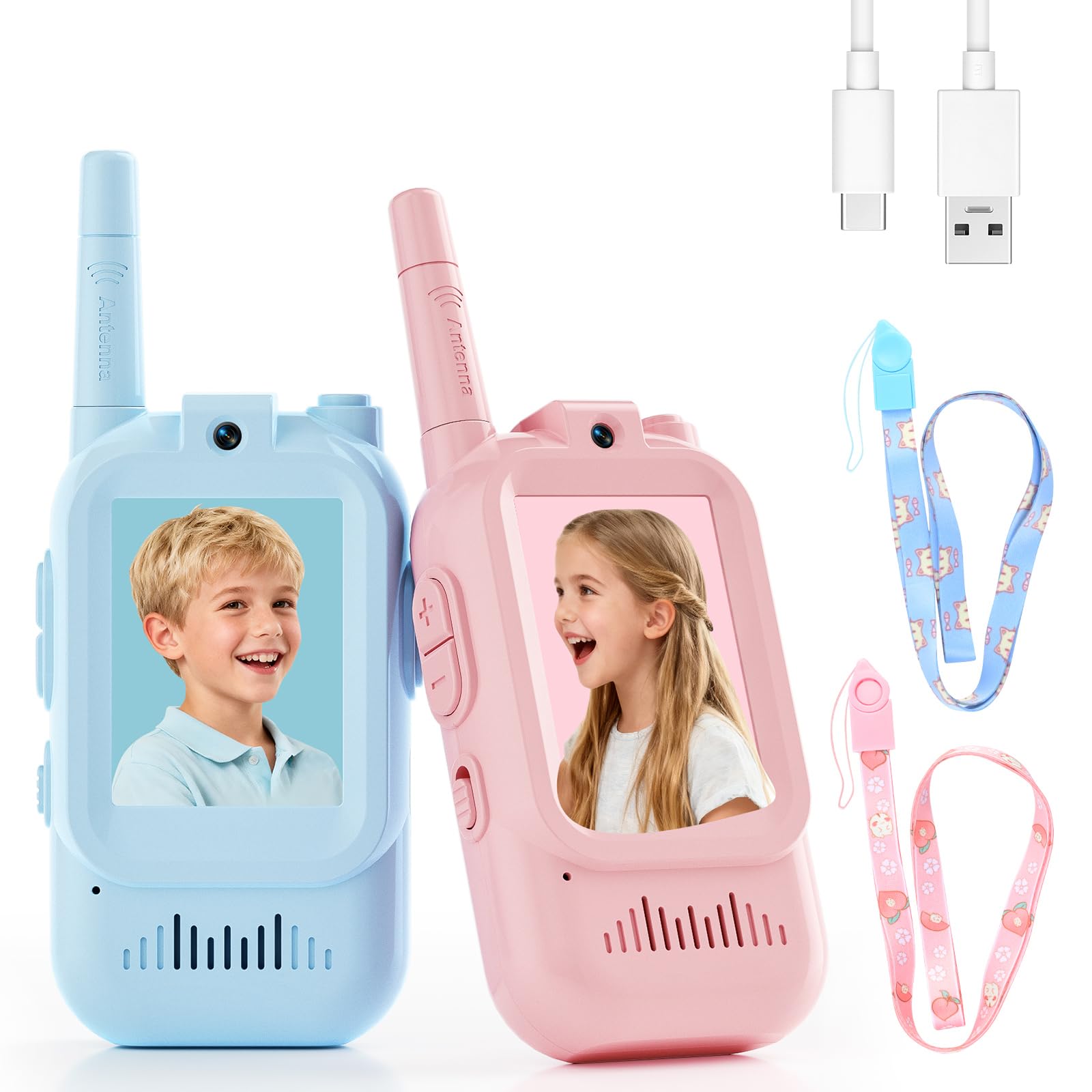 Photo 1 of *********READ CLERK NOTES**********  
Video Walkie Talkies for Kids – Kids Walkie Talkies 2 Pack with Voice Changer, 1000 Feet Range, Fun Toys for Indoor Play, Camping, Hiking, Travel – Birthday for Boys and Girls Ages 3-10