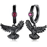 Yorionke Gothic Raven Earrings 925 Sterling Silver Raven Earrings Gothic Crow Jewelry Gifts for Men Women