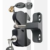 Gate Latch Door Latch with Pull Cable Opened Two-Sided Lockable Door Latch Durable,Versatile &amp; Secure for Metal,Wood,and Vinyl Fence,for Privacy Fence,Outdoor Fence,Barn Door Lock,Wooden Fence(Black)