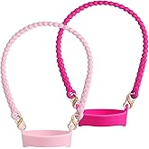Lconvicely 2Pack Water Bottle Handle - Soft Silicone Holder, Sling, Lanyard Fits Most 8-40oz Bottles, Compatible Stanley Cup
