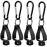 Kioiner 4 Pcs Glove Clips, Non Slip Glove Grabber Clip, Black Work Safety Clip Glove Keeper with Metal Belt Clip for Belt Loo