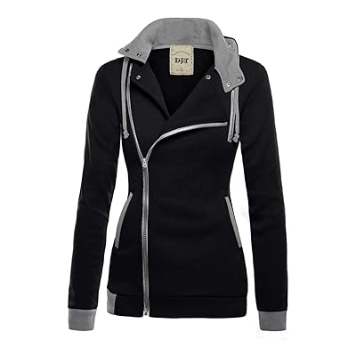 Women's Slim Fit Hoodie Jacket with Oblique Zipper Sri Lanka Ubuy