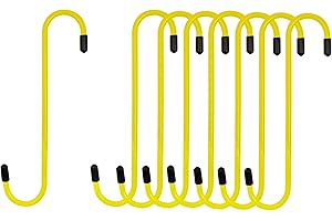 4LIFETIMELINES Brake Caliper Hanger Hooks, Durable Steel, Yellow Powder Coated with Rubber Tips, for Automotive Work on Brake Axle and Suspesion Systems - 8 Pack